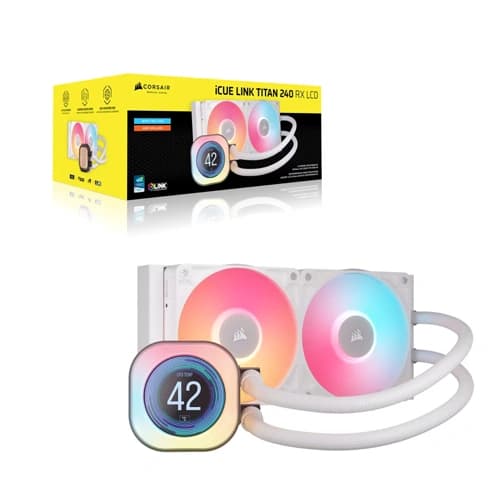 Corsair iCUE LINK Titan 240 RX LCD RGB White CPU Liquid Cooler